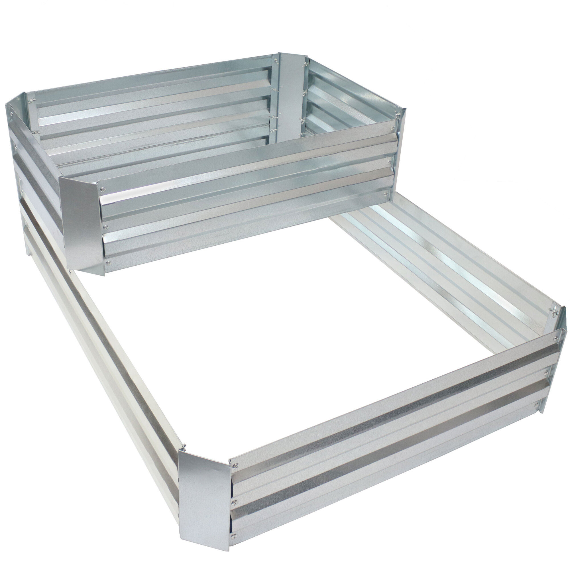 Sunnydaze Decor, Steel 2-Tier Steel Garden Bed - Silver, Material Steel, Model# NPH-496